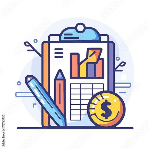 Debt management icon on white background