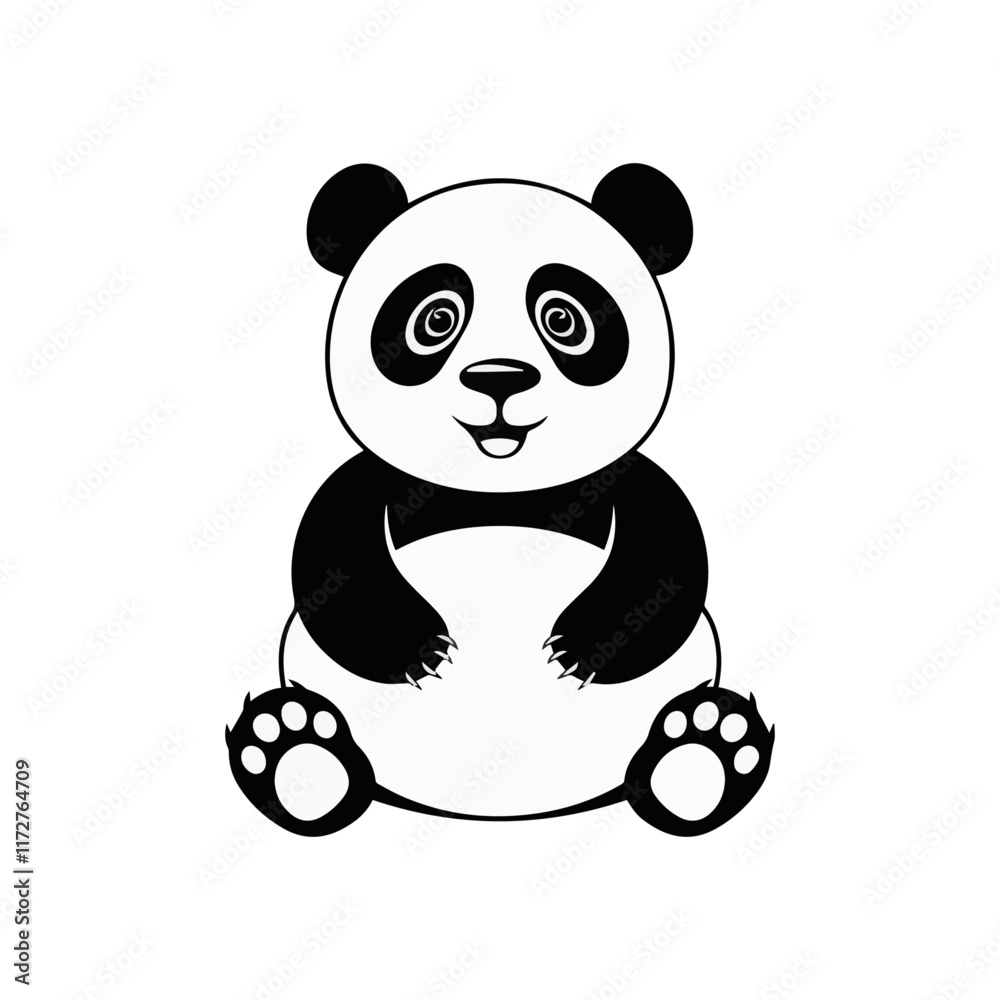 Obraz premium Big Panda Mascot Logo Vector Illustration