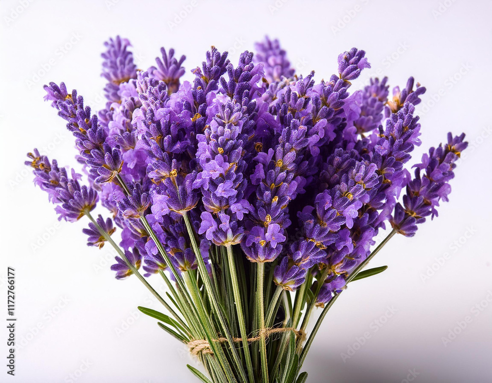 Obraz premium Lavender flowers bundle on a white background