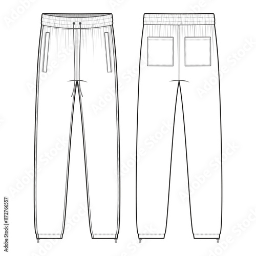 Sweatpants mockup template clothing vector design