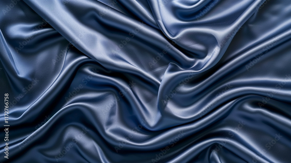 Fototapeta premium Silky fabric in a dark blue 