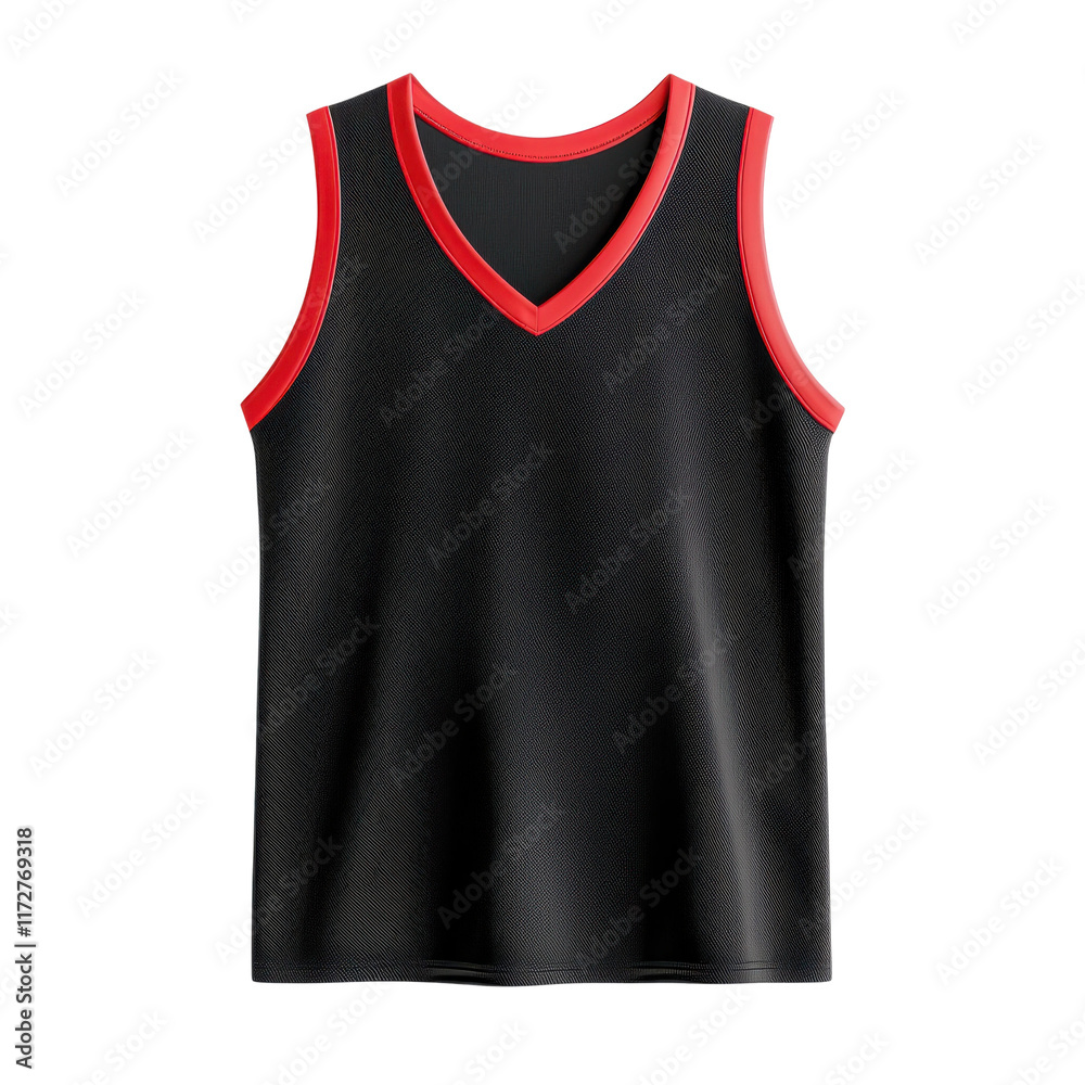 Sleek Black Basketball Jersey with Red Trim Sleek Black Basketball Jersey with Red Trim