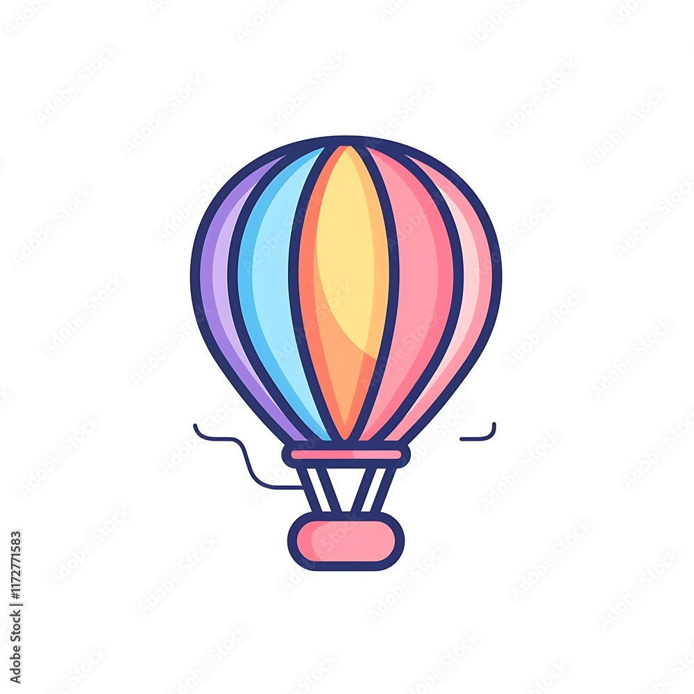 Fototapeta premium hot air balloon icon white background vector