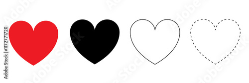 hearts shapes icons set vector design element template