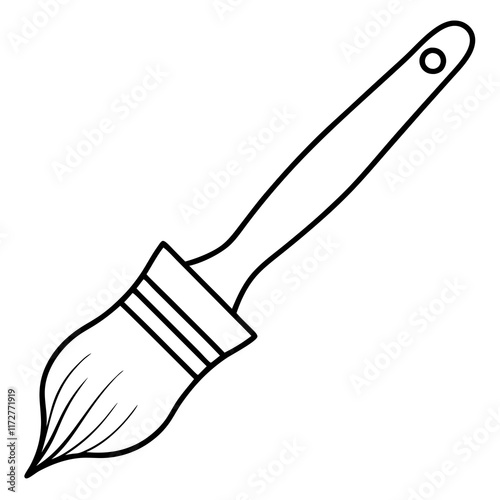 Minimalist Paintbrush Line Art Vector