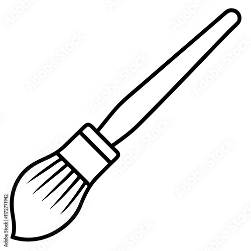 Minimalist Paintbrush Line Art Vector