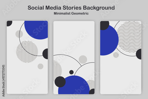 minimalist geometric background in blue and white color