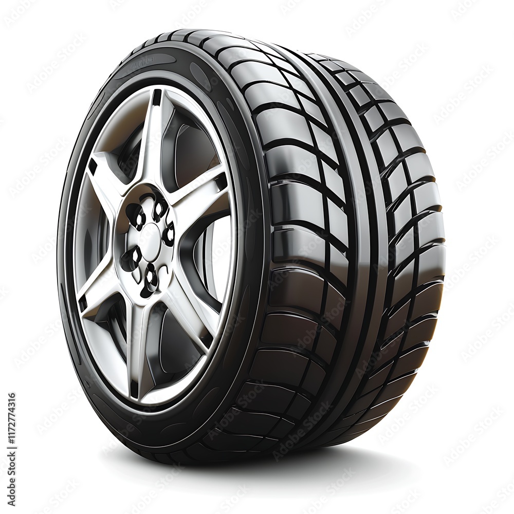Obraz premium car tire icon white background vector