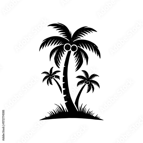 palm tree silhouette logo