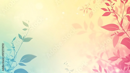 Wallpaper Mural Pastel Leaf Shadows Soft Background Design Torontodigital.ca