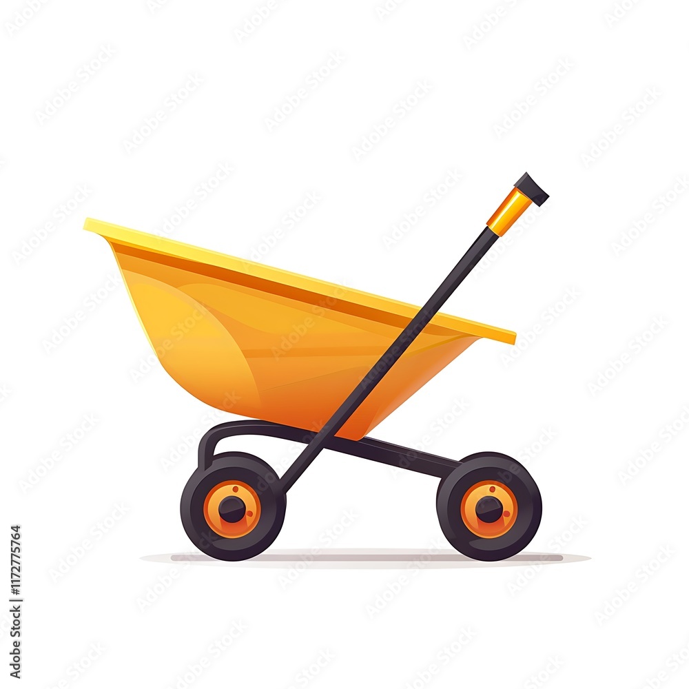 wheelbarrow icon white background vector wheelbarrow icon white background vector