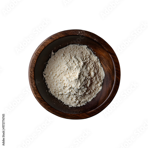 Piracetam Powder in Wooden Bowl photo