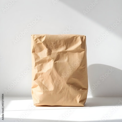 blank paper bag on a white background 
