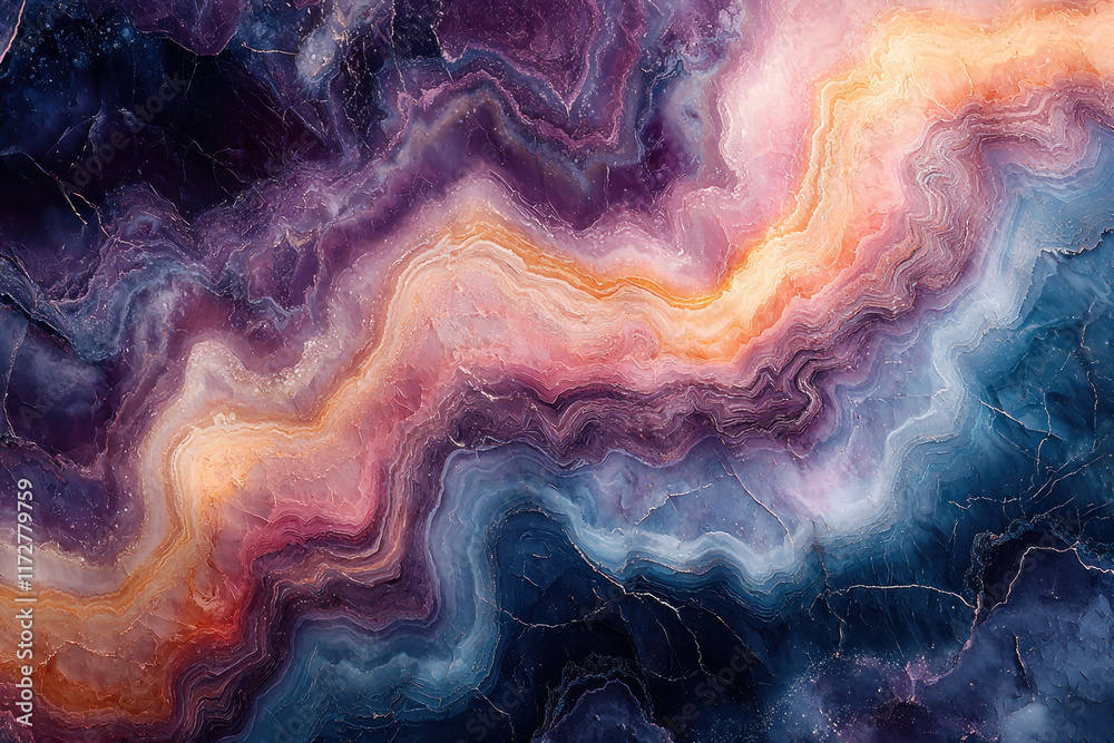 Fototapeta premium Colorful marble texture background with gold veins, abstract design