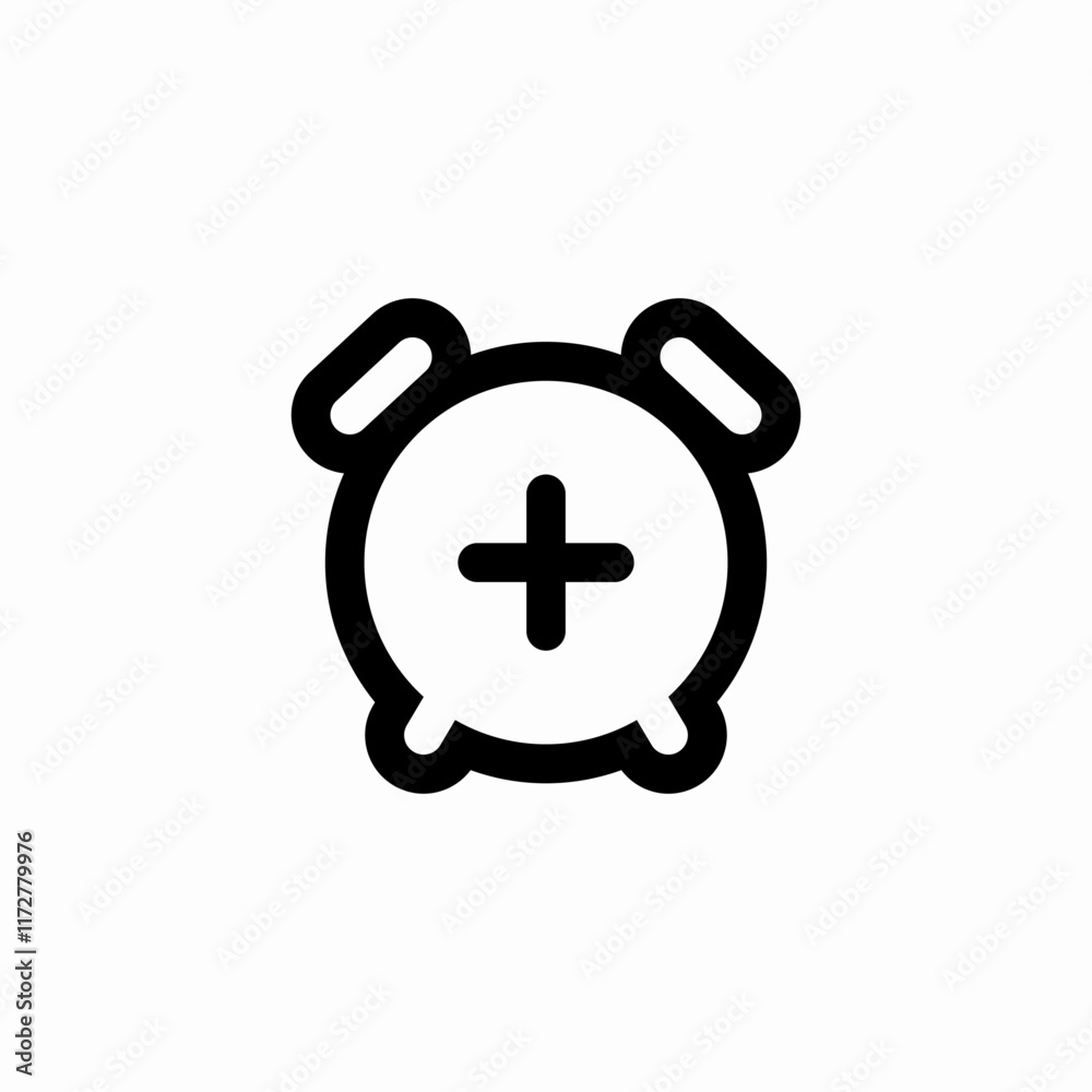 Plus clock time add icon vector sigт