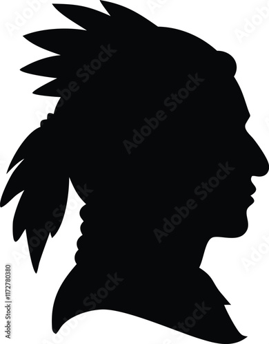 A american indian chief vector silhouette