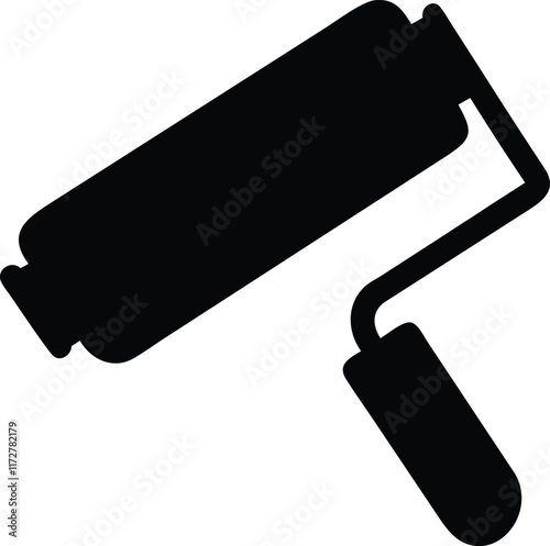 A paint roller vector silhouette