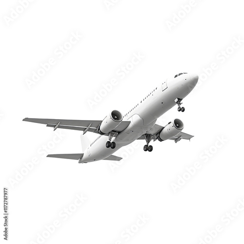 Obraz na płótnie white aircraft taking off isolated on a white background w salonie