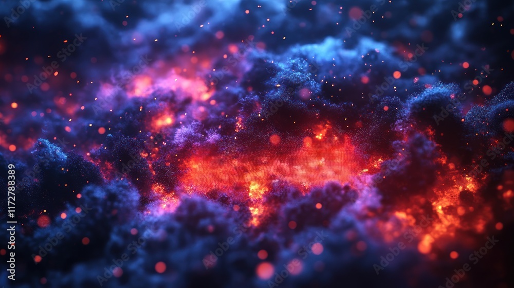 Abstract fiery and icy clouds with glowing embers. Abstract fiery and icy clouds with glowing embers.
