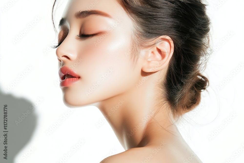 Portrait of Japanese Woman for Beauty and Skincare Advertisement, Ultra High Resolution Studio Photography Portrait of Japanese Woman for Beauty and Skincare Advertisement, Ultra High Resolution Studio Photography