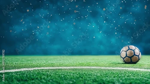 World Football Championship, goal on the field in the center of the frame in the daytime