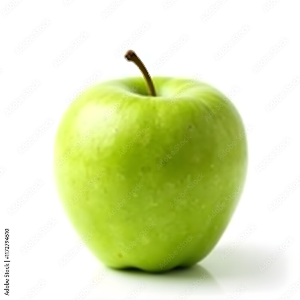 green apple on white background