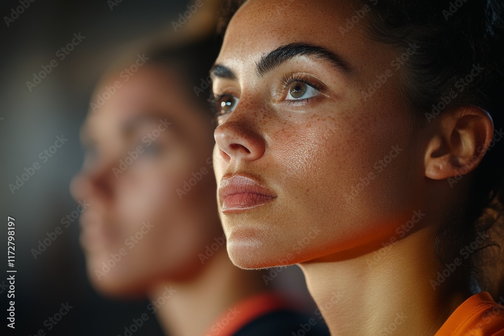 Young athlete focuses intently during a competition at a sporting event Young athlete focuses intently during a competition at a sporting event
