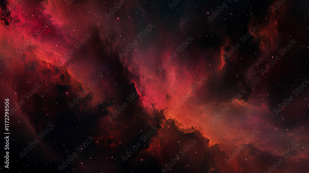 Obraz premium Cosmic nebula displaying vibrant colors and intricate structures in the vastness of space