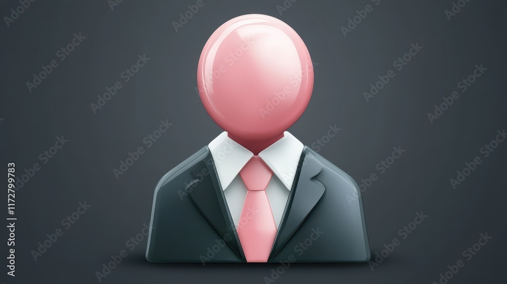 Man in a suit with pink balloon, celebration of simplicity, style and success in business life Man in a suit with pink balloon, celebration of simplicity, style and success in business life