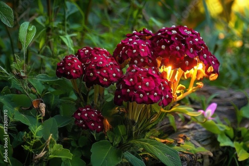 Blühende Bartnelken im Garten photo