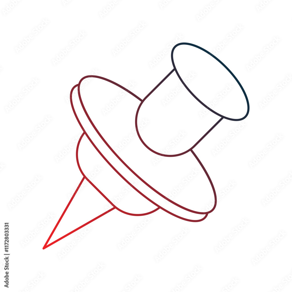 Push Pin gradient outline icon with white background vector stock illustration Push Pin gradient outline icon with white background vector stock illustration