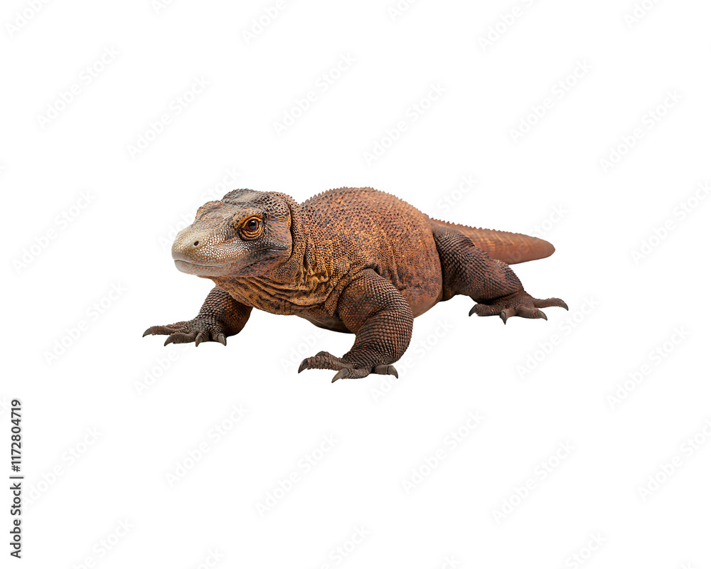 Obraz premium A Komodo dragon on a black background.