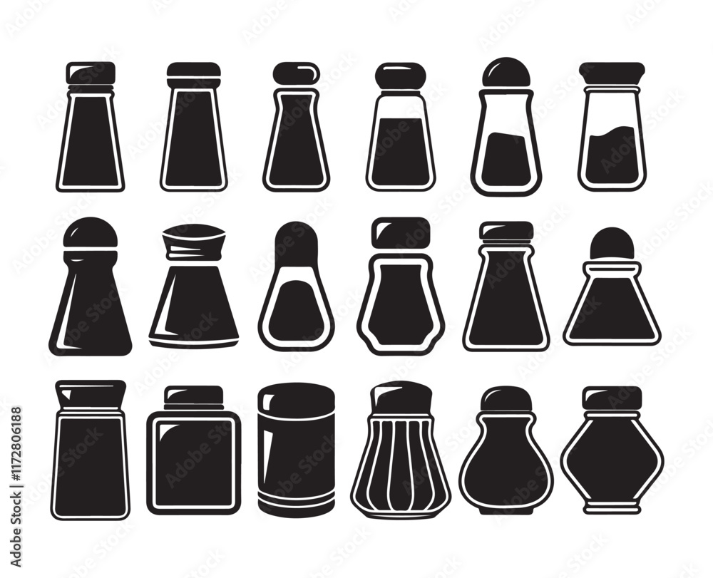 Fototapeta premium Salt icon collection on white background