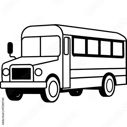 Minimalist School Bus Outline for Vector Art