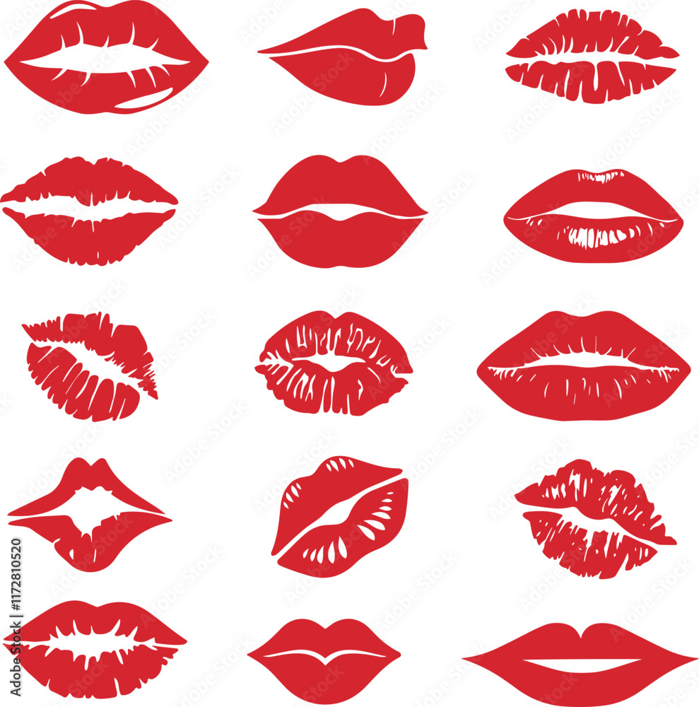 vector pack mouth kiss lips
