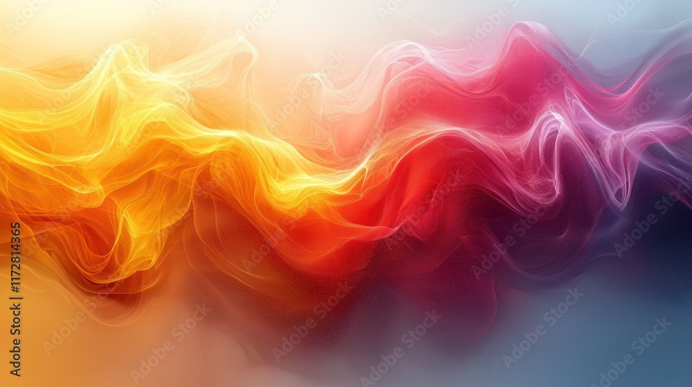 Fototapeta premium Abstract colorful wave patterns in soft hues.