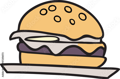 Design an illustration of a burger.