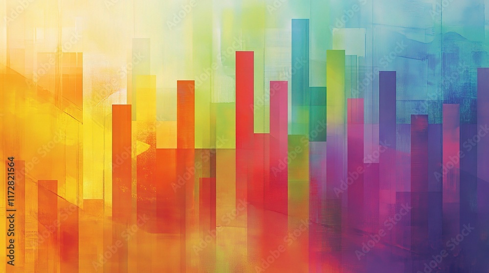 Fototapeta premium Vibrant Abstract Financial Chart Graphic in Colorful Background