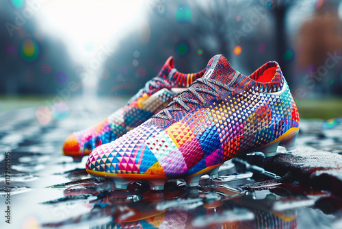 Designed for Victory: Football Shoes with a Multicolored Look for Firm Ground photo