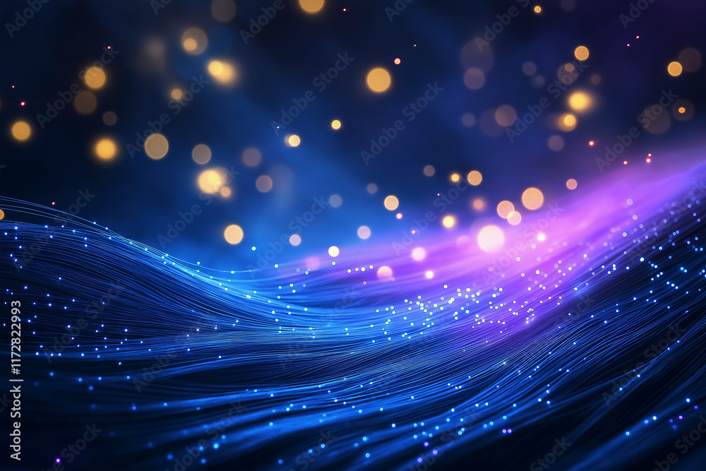 Obraz premium Dark forest with fiber optic effect background