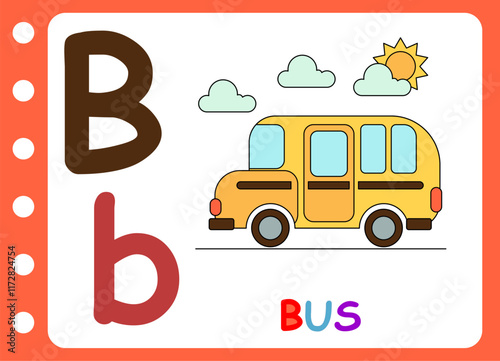 letter b for bus. kids learning game