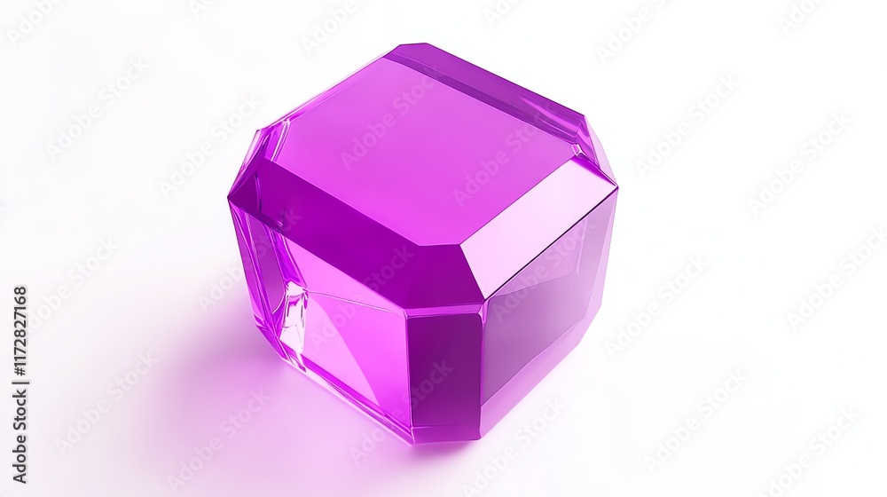 Purple geometric crystal shape on a white isolated background. Purple geometric crystal shape on a white isolated background.