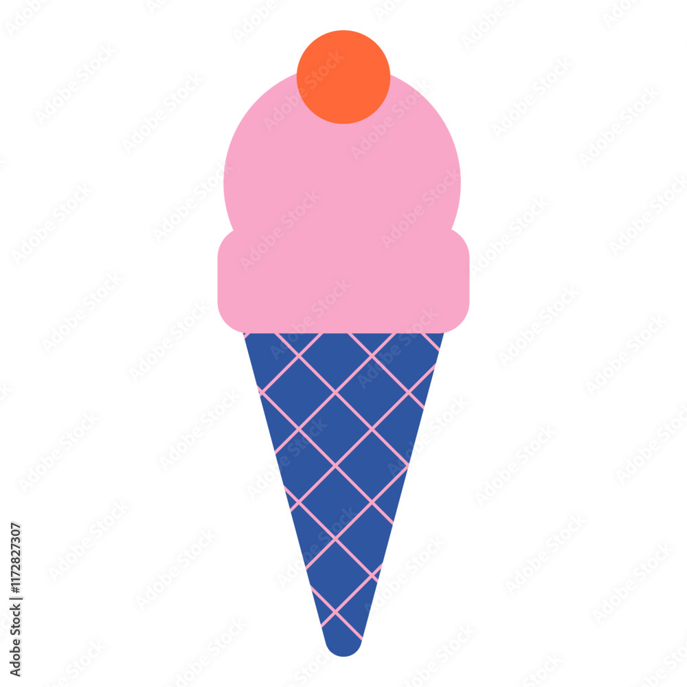 Shape simple sticker illustration summer vibes vector set Shape simple sticker illustration summer vibes vector set