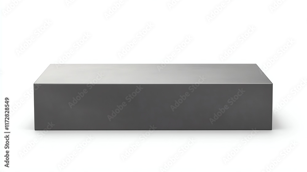 Simple gray rectangular block on a white isolated background. Simple gray rectangular block on a white isolated background.