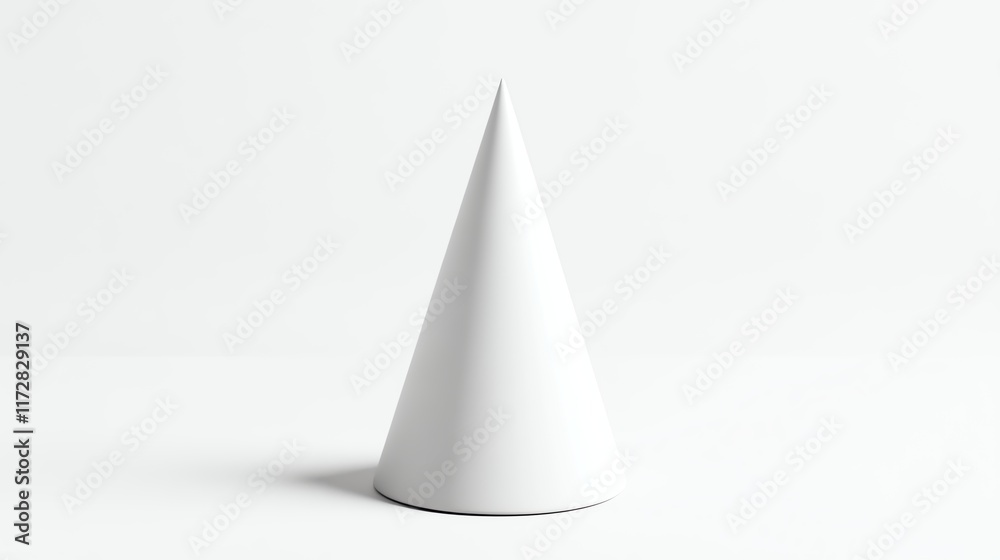 White cone object on a white isolate background White cone object on a white isolate background