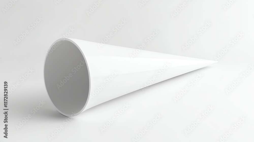 Cone-shaped object, minimalistic design on white isolate background. Cone-shaped object, minimalistic design on white isolate background.