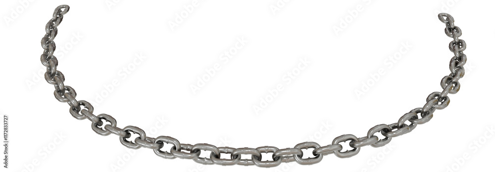 Metal Chain Wave: 3D render of a metallic chain forming a dynamic wave, isolated on a transparent background for easy compositing. Metal Chain Wave: 3D render of a metallic chain forming a dynamic wave, isolated on a transparent background for easy compositing.