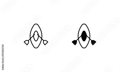 Kayak icons set vector stock illustration