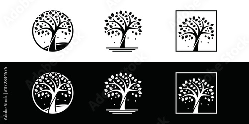 minimalist tree vector logo with elegant design