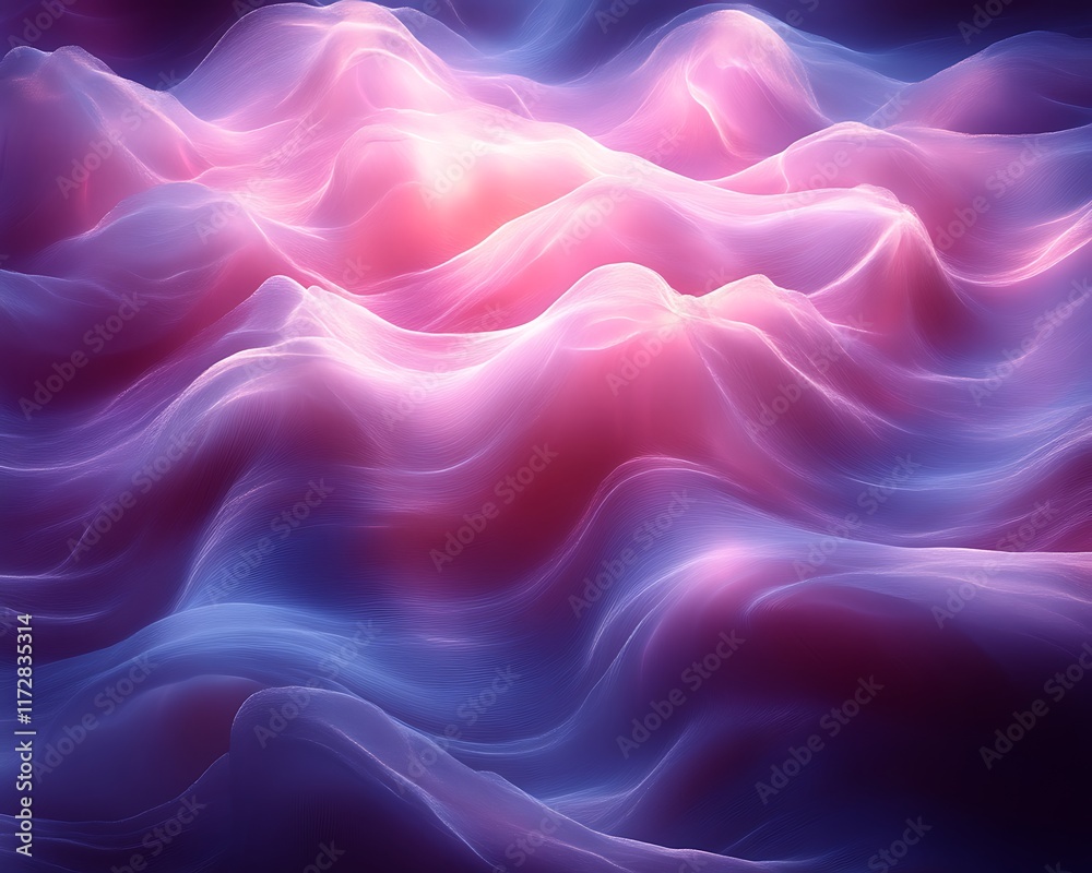 Obraz premium Abstract pink and blue wavy light.